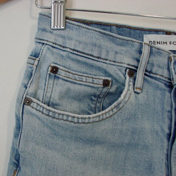 Aritzia Denim Forum Arlo High Rise Straight Jeans Raw Hem Organic Cotton Size 27 - Picture 8 of 13